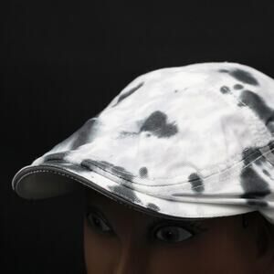 Tie Dye Golf Newsboy Cap Gray and Black Flat Cap
